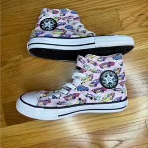Converse Pink High-Tops with Car Print
